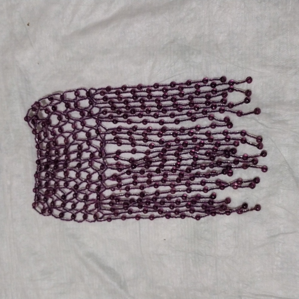 Beaded boho bottle skirt vintage mini beads of purple